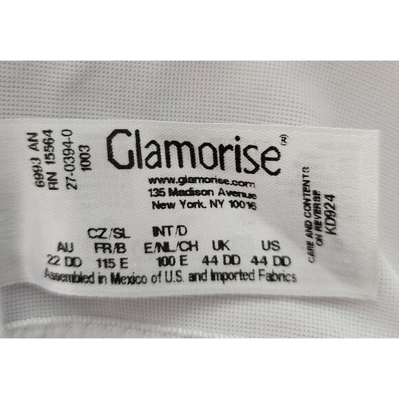 Glamorise Bra Size 44DD White Magic Lift Full Figure Wireless Minimizer 1003 - Picture 5 of 8